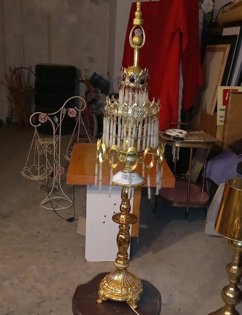 ANTİKA PİRİNÇ ZEMİN ABAJUR - 12