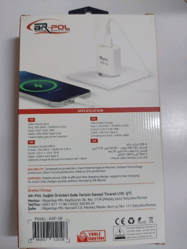 18 W Type-e şarj takımı - 2