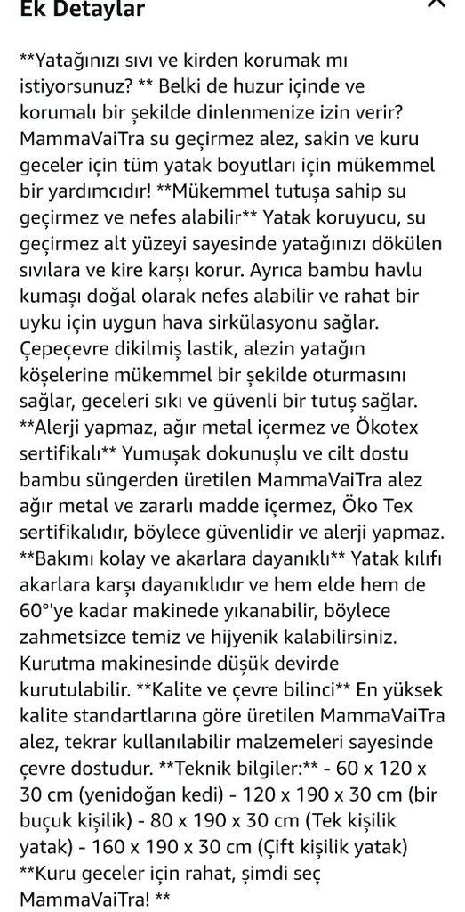 Bambu Malzeme Su Geçirmez Yatak Koruyucu 80x190x30 Tek Kişilik - 13