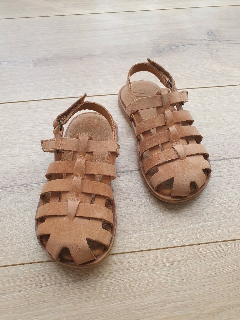 Zara bebek çocuk hakiki gerçek deri sandalet 23 numara taba ayakkabı - 8