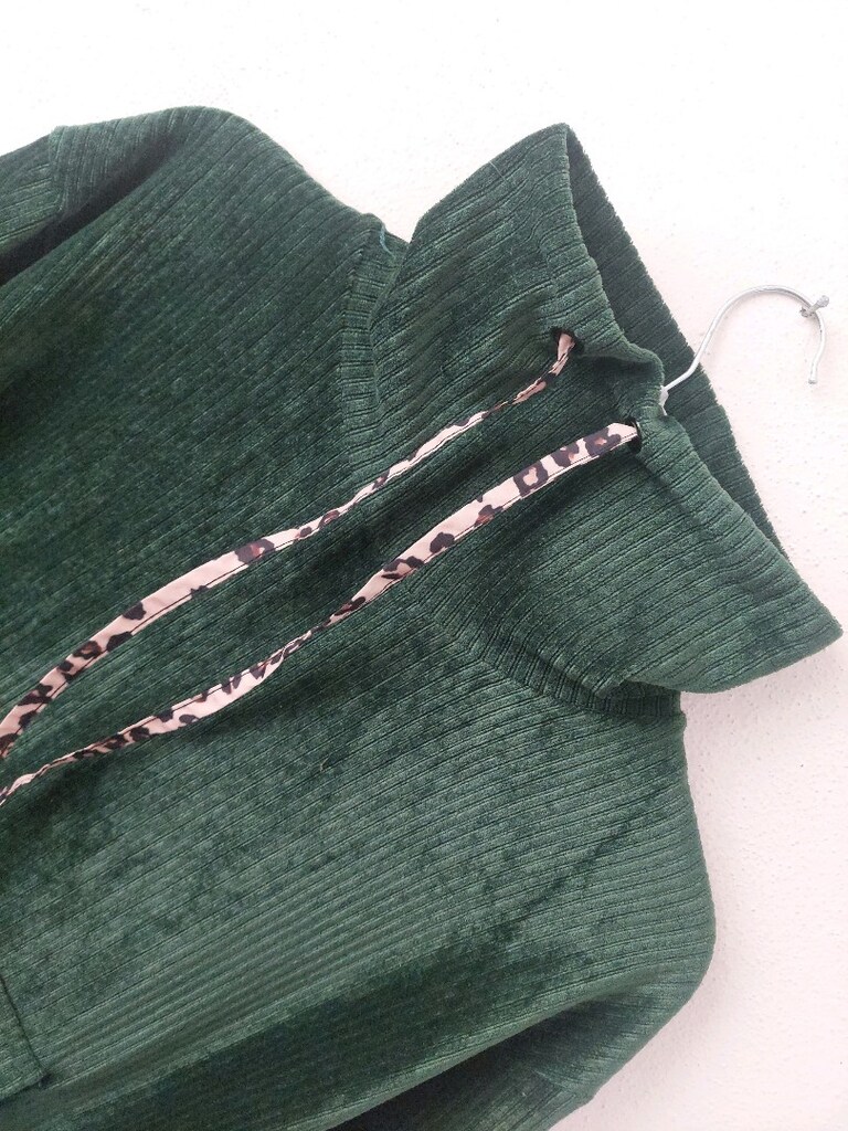 Zümrüt Yeşili Fitilli Kadife sweatshirt -bluz - 2