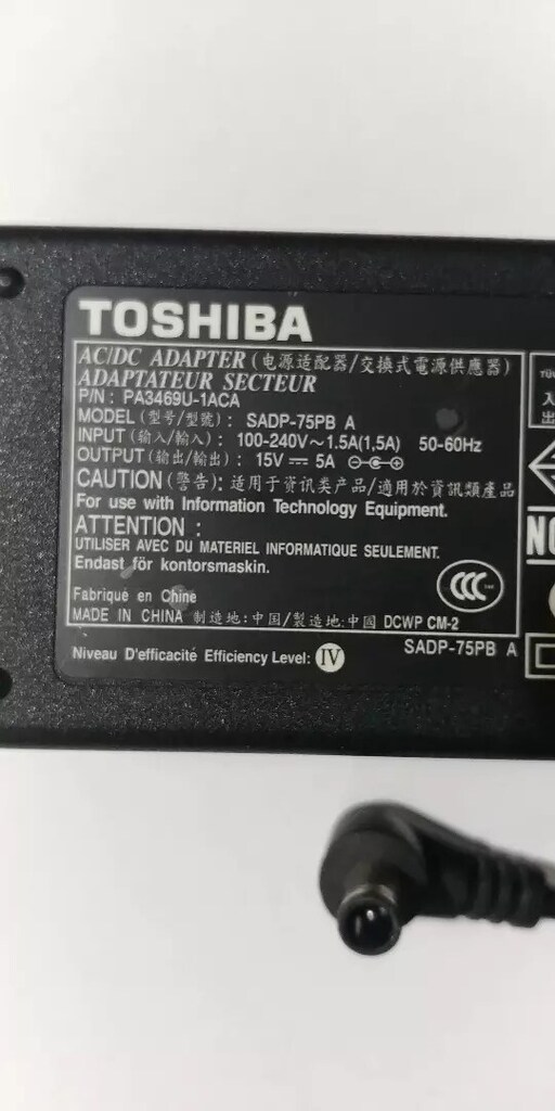 Orjinal Toshiba 15v - 5a Adaptör (İğne Pinli Soket) - 4