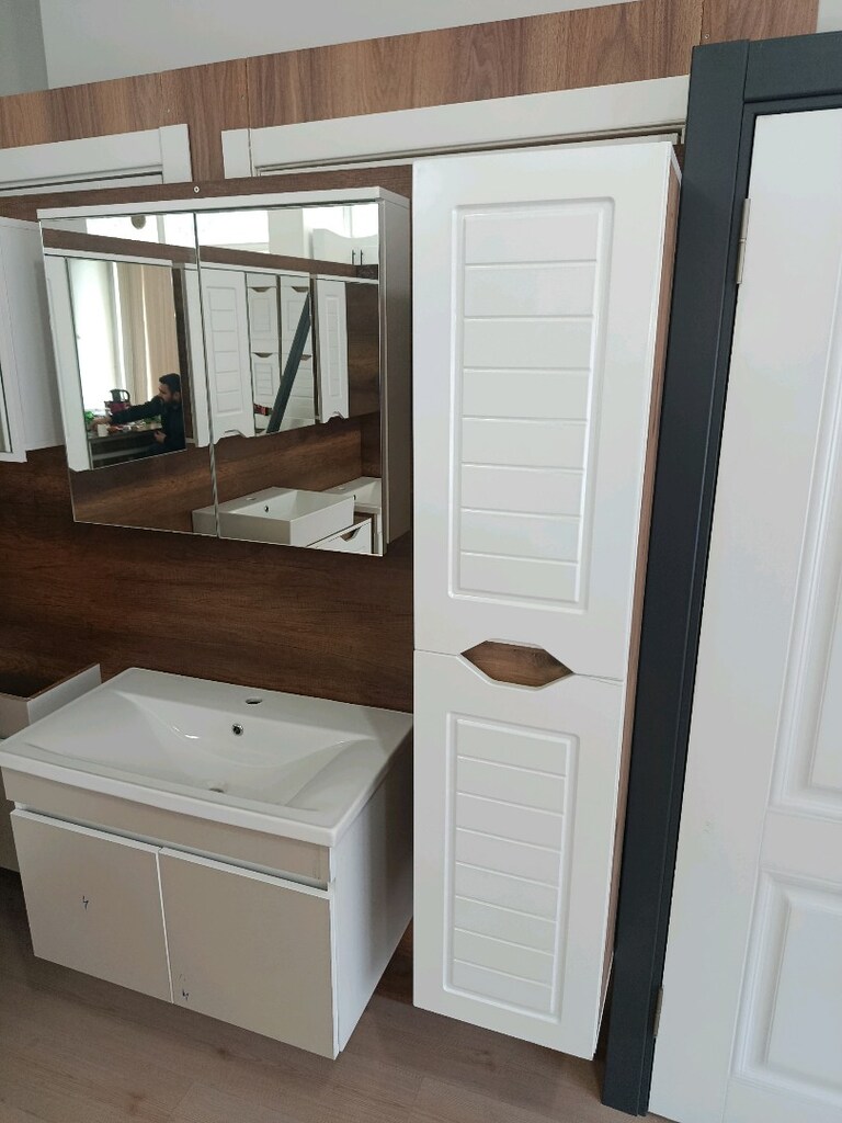 ALT UST KAŞMIR MDF BANYO DOLABI &BALON KAPAK BOY DOLABI - 11