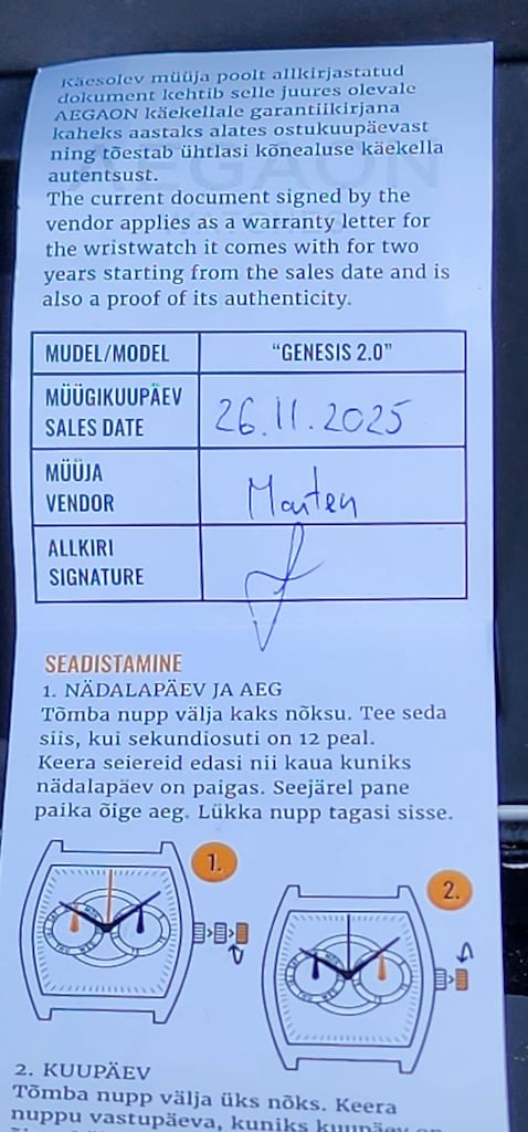 AEGAON Genesis 2.0 kuvars erkek kol saati - 9