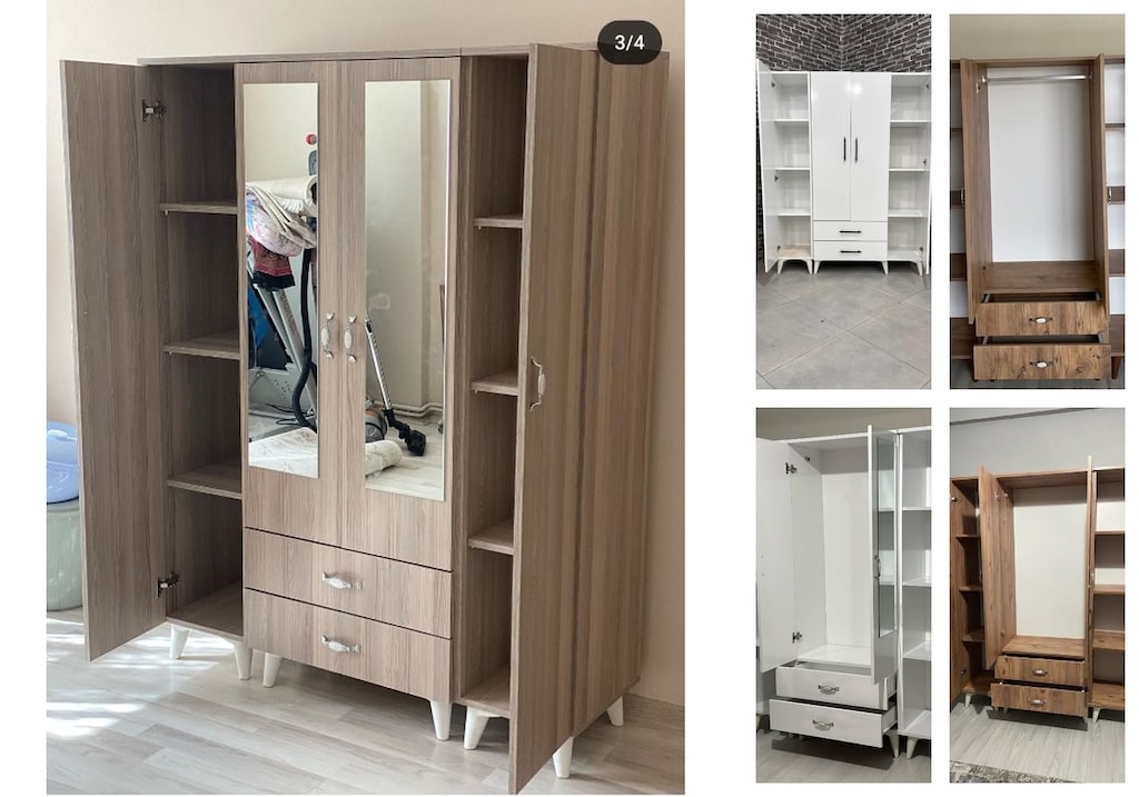 4 kapaklı elbise dolabı yddgfabahg - 5