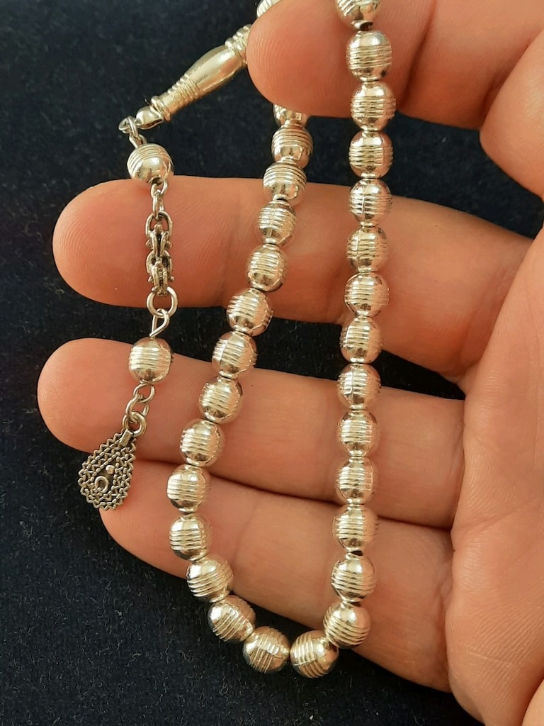 gümüş kaplama alpaka tesbih - 3