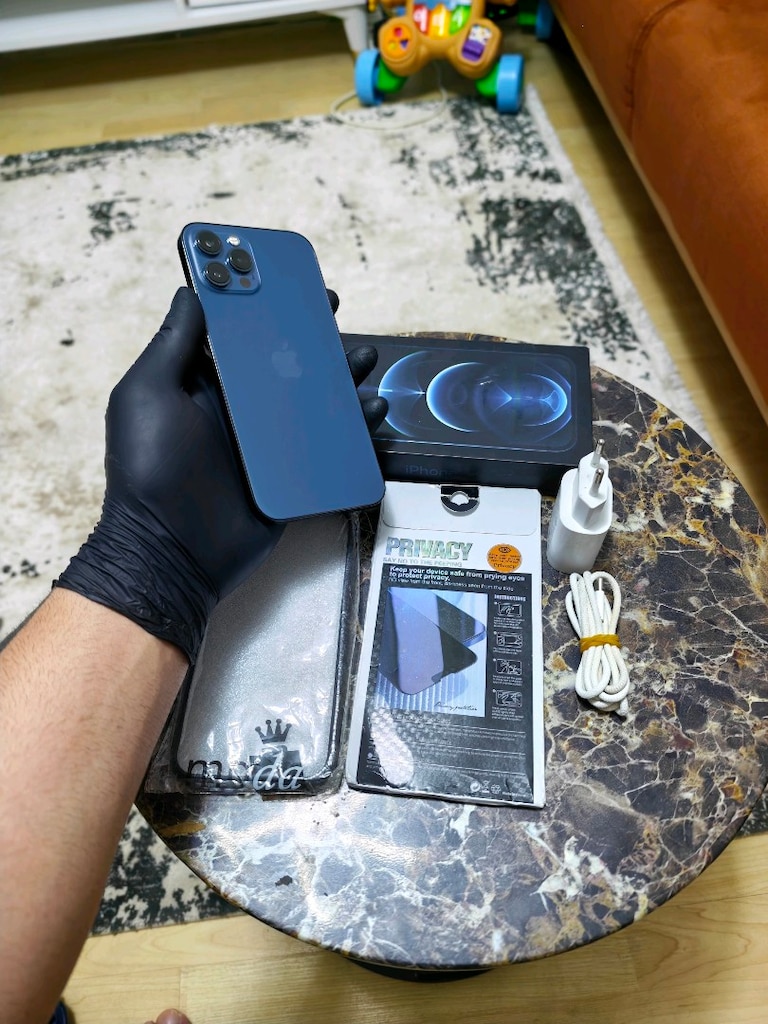 iPhone 12 pro mex 128gb pil 83 hatasız sıfır gibi garantili seri çift - 3