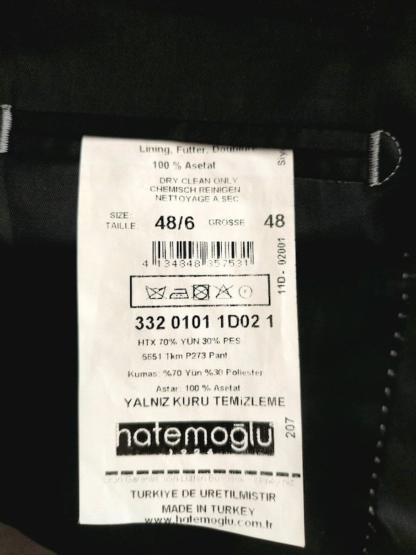 HATEMOĞLU 1924 Siyah Yünlü blazer ceket - 11
