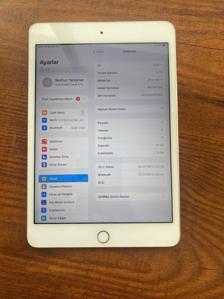 İPAD MİNİ 4 16 GB - 2