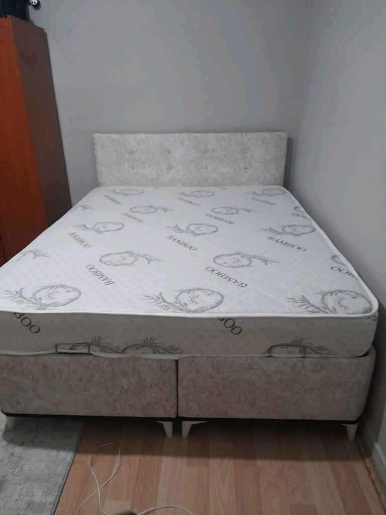 Çift kişilik yatak baza başlık 3lü set - 3