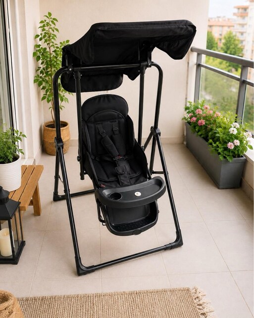 Baby&Plus Party Bebek Salıncağı Temiz, Kılavuzlu, Mama Tablalı