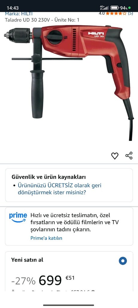 Hilti UD30 darbeli delici (metal delici) - 9
