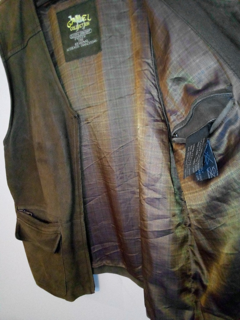 Camel Collection süet deri yelek XL orijinal — görsel 8/15