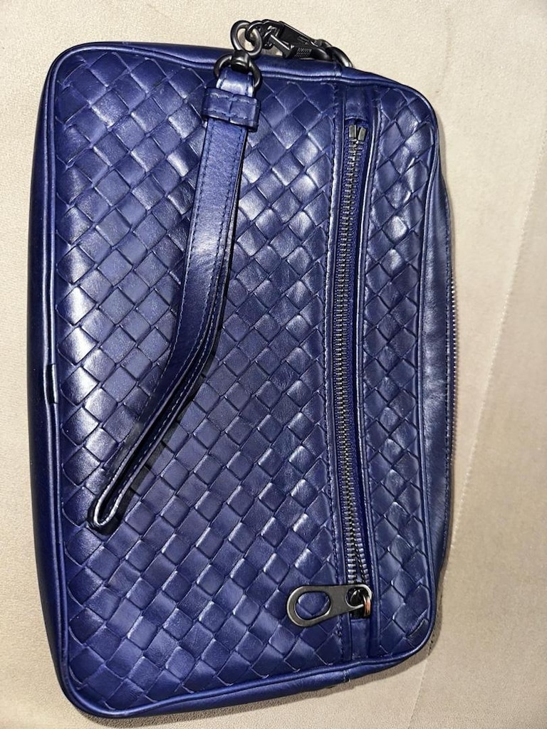 Bottega Veneta Nappa Intrecciato Bileklik Mavi - 5
