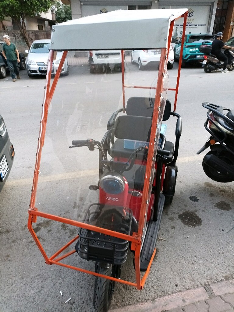 Elektrikli 3 Teker Mopedlere Uygun Alternatif Tente Yağmurluk Güneşlik - 2