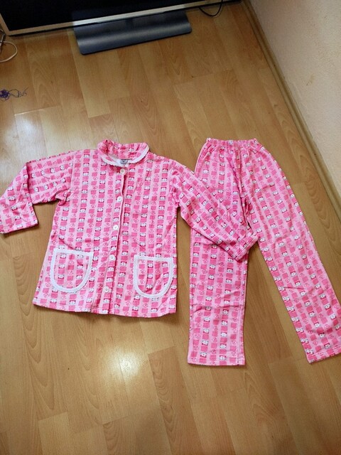 Sıfır etiketli kalın kışlık yumuşacık alt üst pijama takımı yurtdışınd