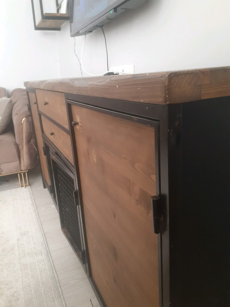 Endüstriyel ahşap metal konsol - 2