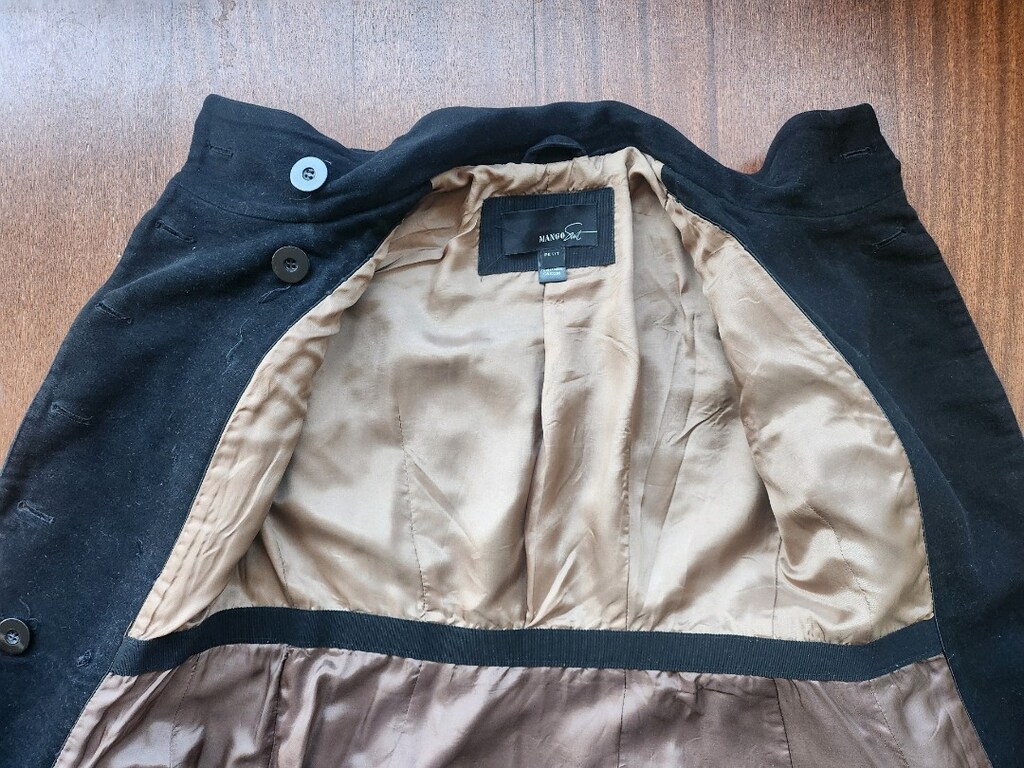 MANGO SUIT PETIT SİYAH PAMUK KABAN - 19