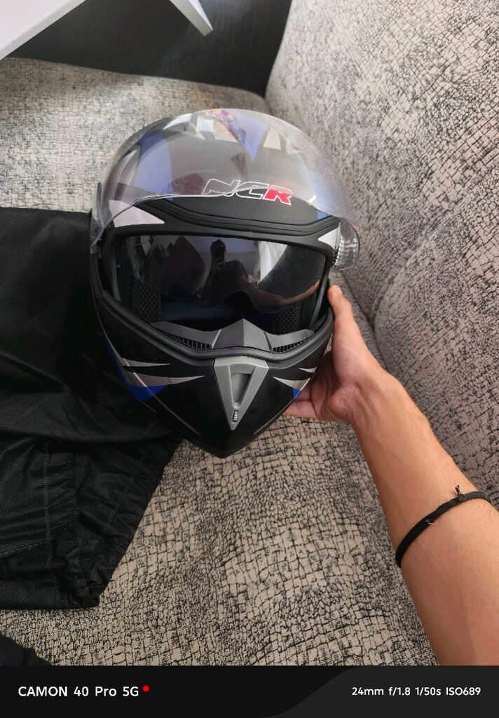 ncr kask sıfır çene açılır güneş gözlüklü kask takaslara açık - 3