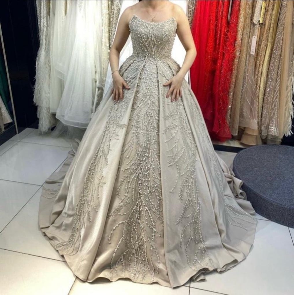 Özel Dikim Prenses Model Taş-Altın Rengi Nişanlık - 7