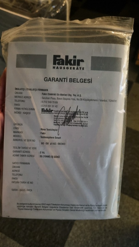 Fakir hava temizleme cihazi - 8