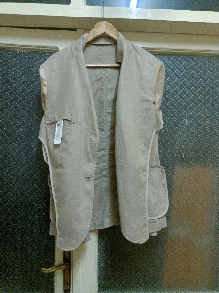 bej keten blazer ceket - 6