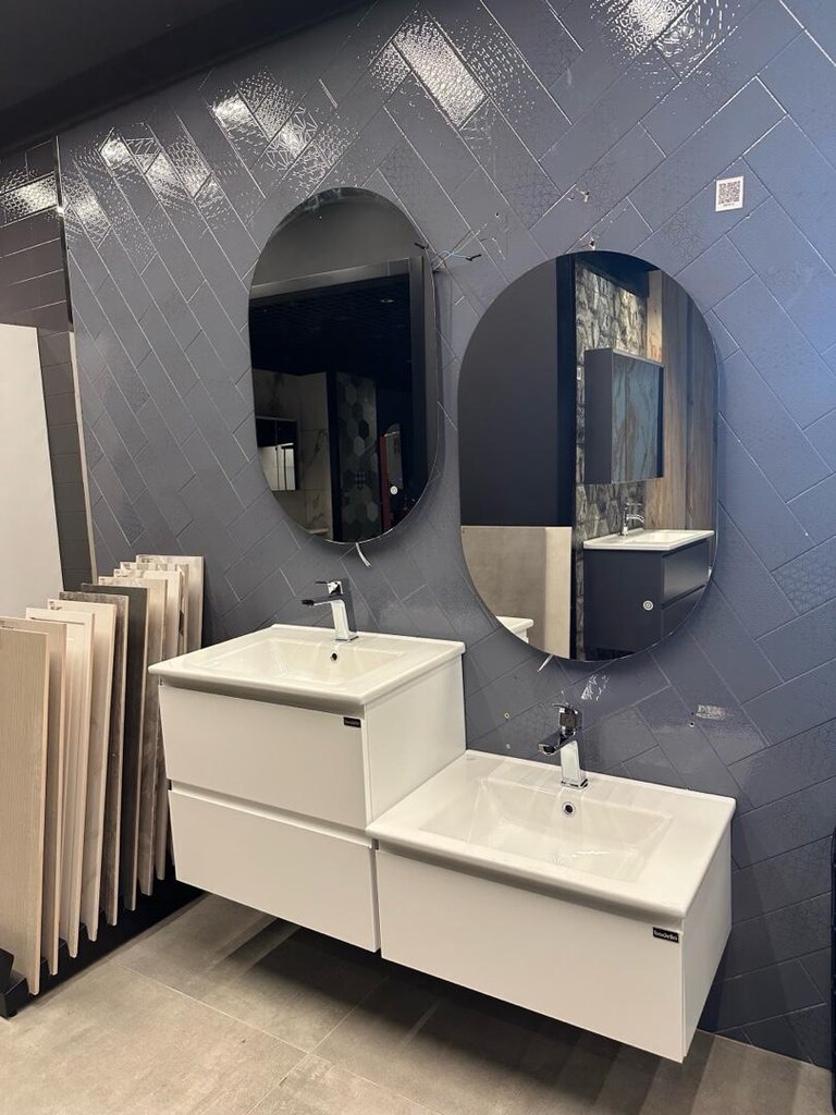 ÇİFT EVYELİ EBEVEYNLİ LAVABOLU LAKE MAT BEYAZ 130 CM BANYO SETİ - 6