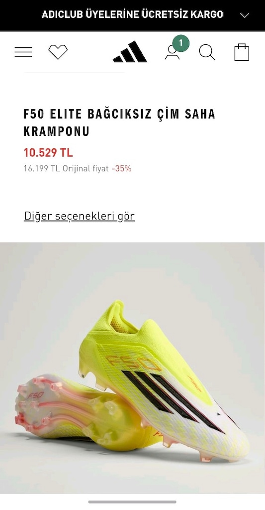 F50 Elite Bağcıksız Çim Saha Kramponu - 7