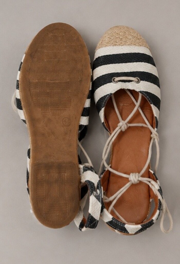 Bilekten Bağlamalı Keten Espadril - 6