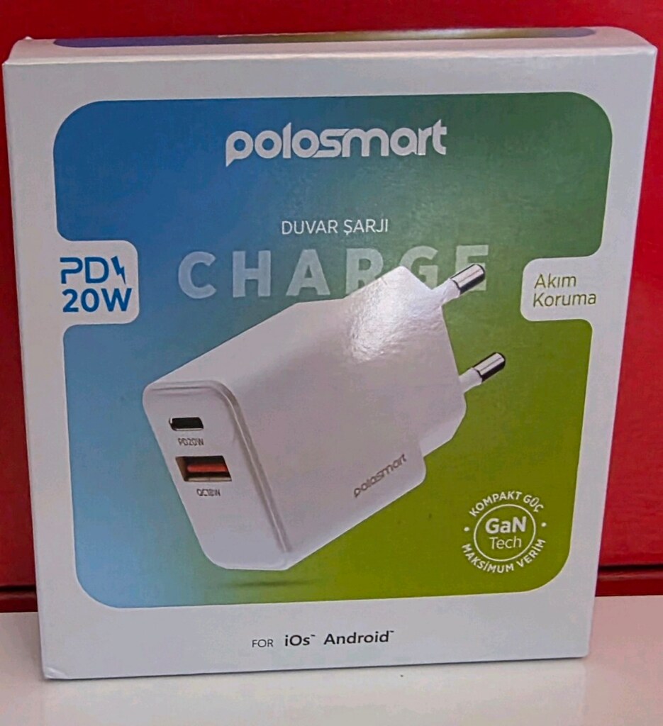 Polosmart PBS136 Hızlı 1 USB 1 PD Çıkışlı 20W Şarj Adaptörü Duvar Şarj - 2