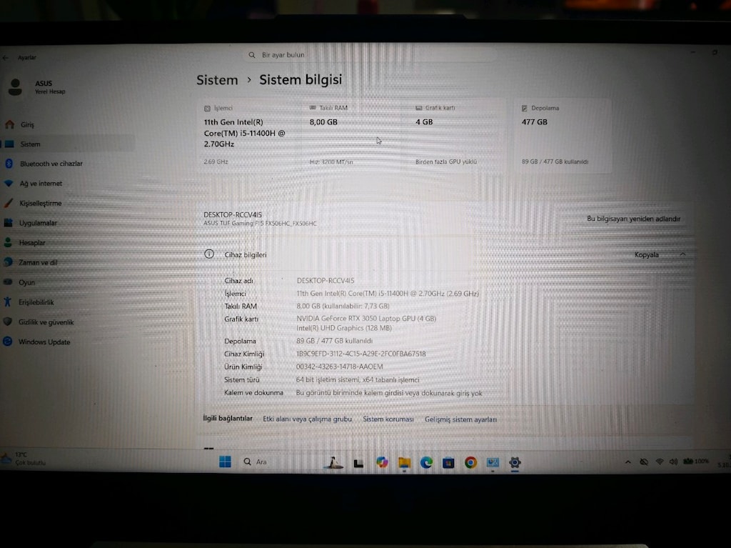 Asus Tuf F15 FX506HC Çok Aşırı Temiz Nokta Hatasız - 5