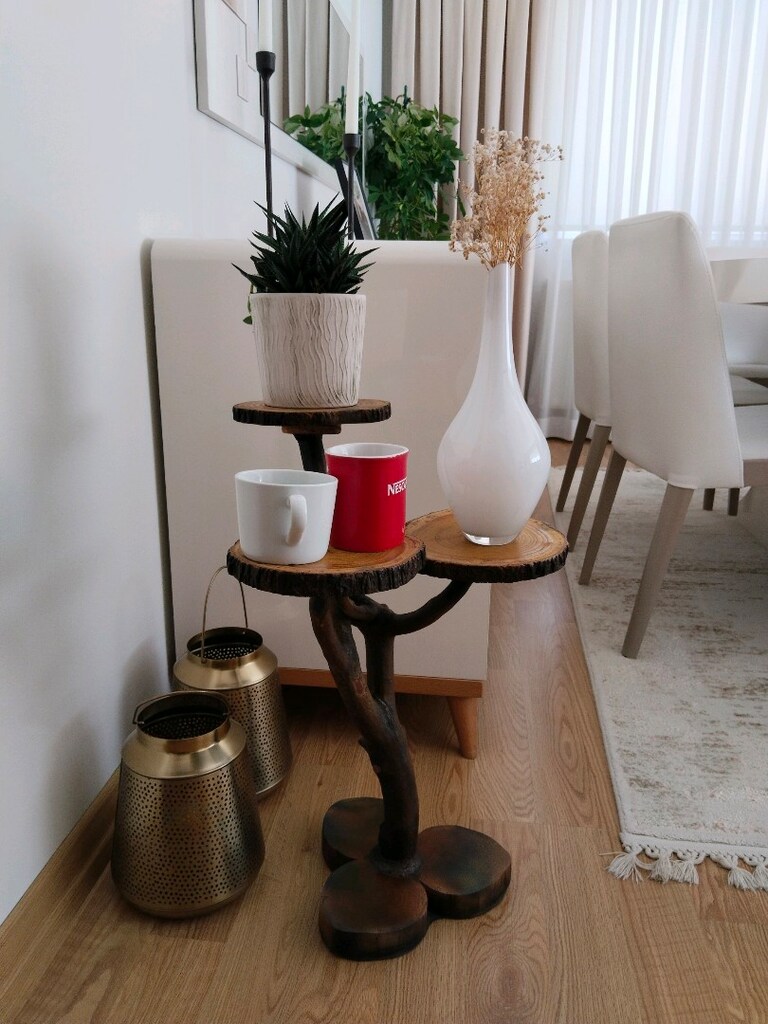 Elemeği Ahşap tasarım Üçlü SEHBA, ÇİÇEKLİK. - 6