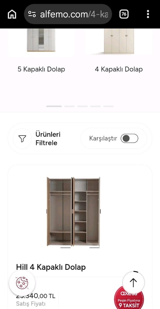 bir yaşında 4 Kapaklı yeni gibi Alfemo dolap - 3