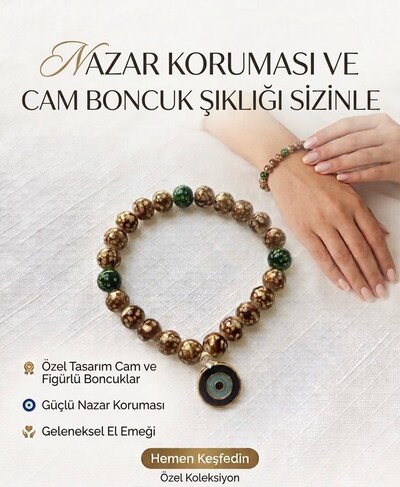Cam Boncuk Misina Şık Bileklik