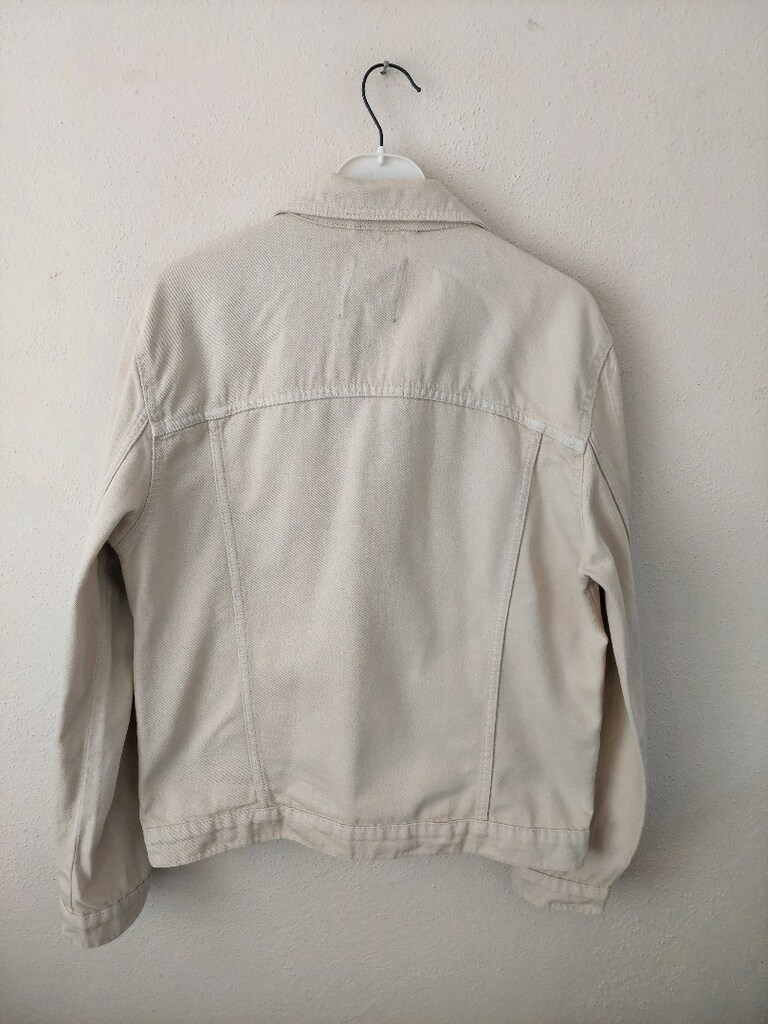 KOTON bej-krem rengi cepli Jean ceket - 3
