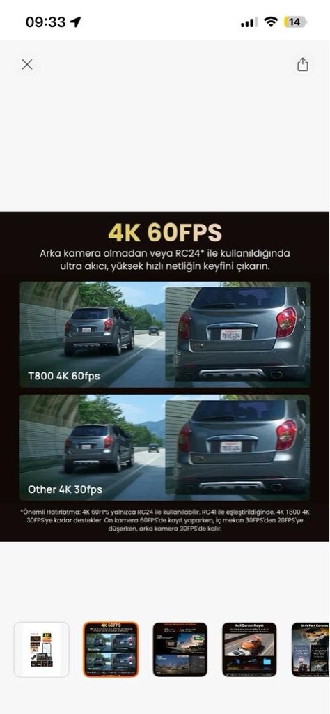 70MAI T800-41 Ön Kamera +Iç Kamera + RC41 Arka Kamera 256GB - 3