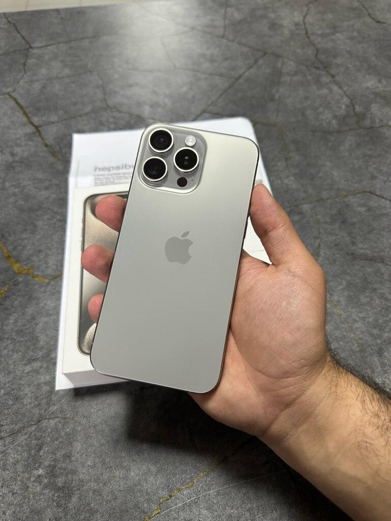 iPhone 15 pro max naturel titanyum kutulu faturalı hatasız çiziksiz - 3