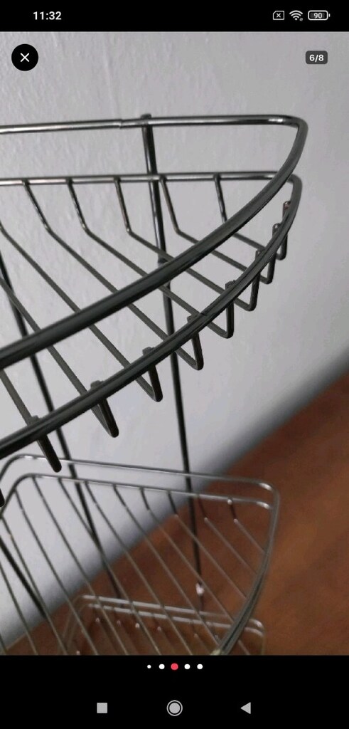 Üç katlı metal köşe rafı - 7