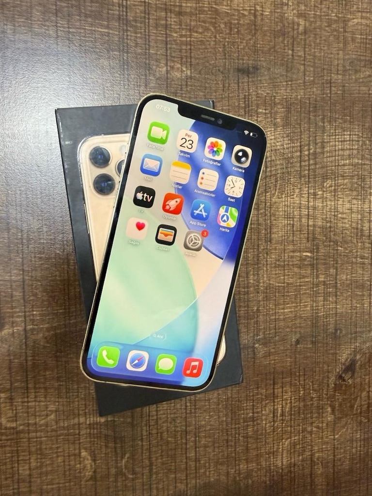 İPHONE 12 PRO MAX 128 GB GOLD YD PİL 100 EKRAN ORJİNAL - 2