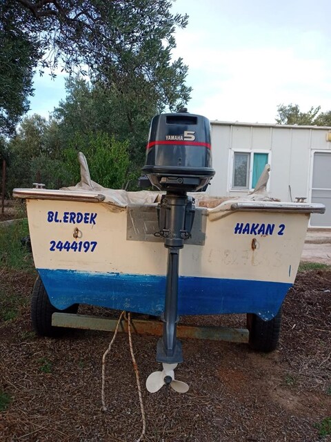 Yamaha 5 HP Motorlu, Römorklu Fiberglas Tekne (Erdek Kayıtlı )