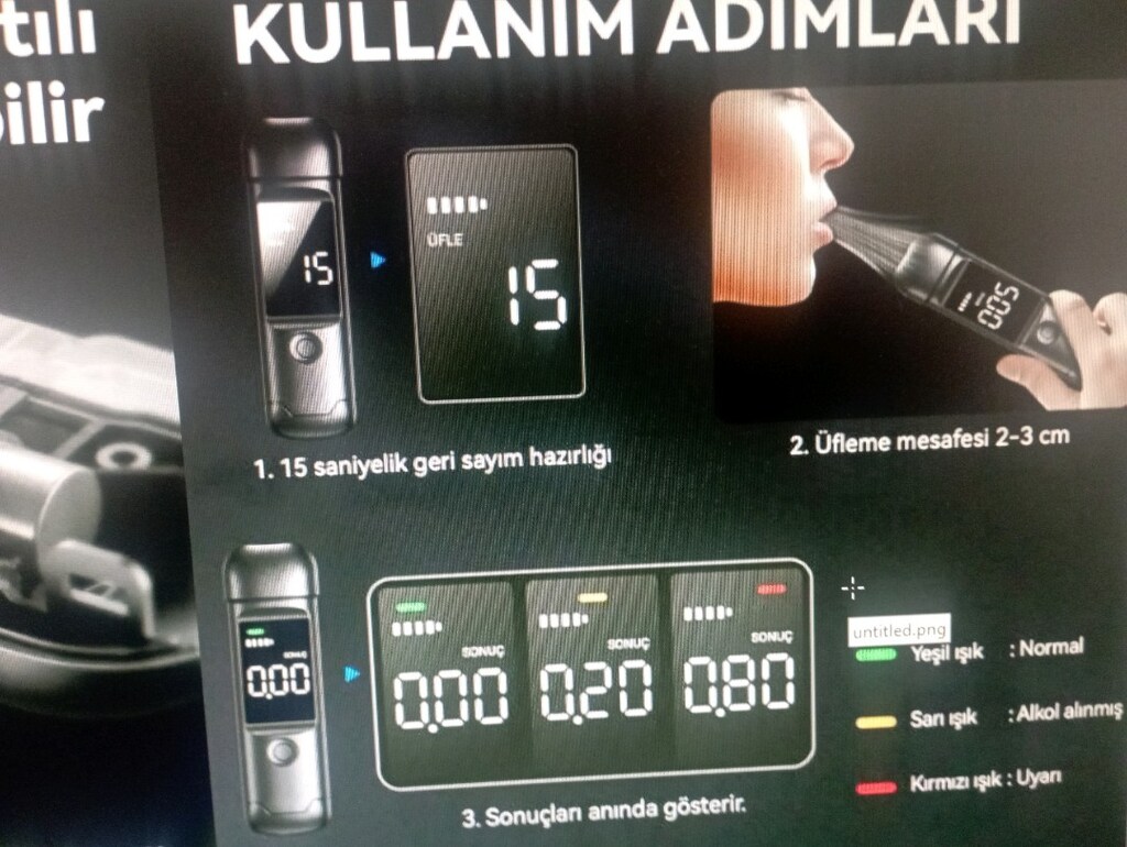 TAŞINABİLİR ALKOLMETRE ALKOL TEST CİHAZI - 4