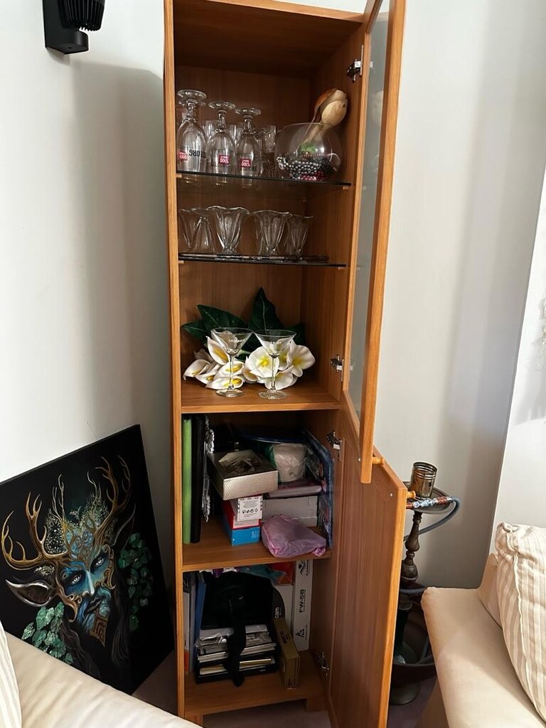kelebek mobilya ahşap dokulu vitrin - 2