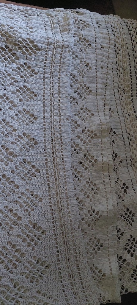 YATAK ÖRTÜ 210/200CM VİNTAGE AVRUPA KALIN DANTEL BEYAZ - 13