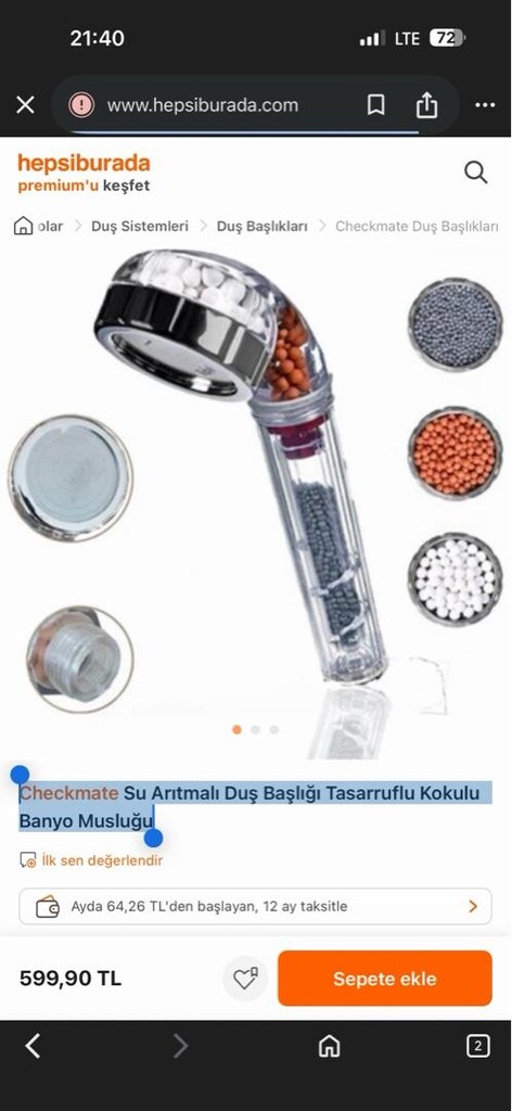Checkmate Su Arıtmalı Duş Başlığı Tasarruflu Kokulu Banyo Musluğu - 4