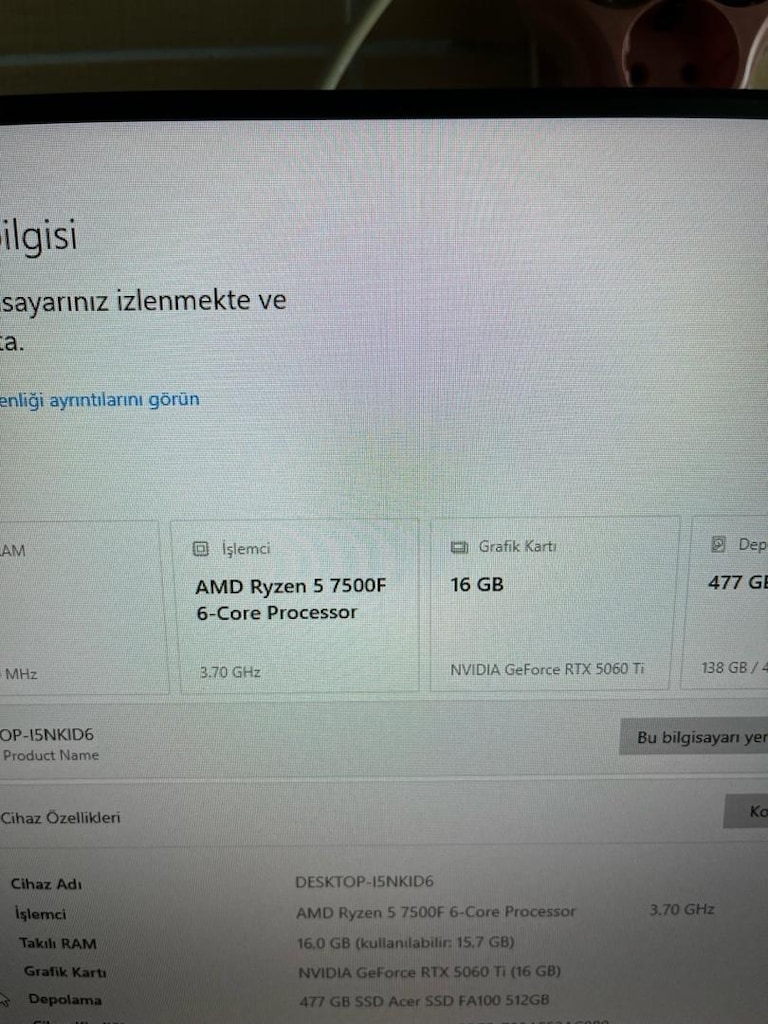 Ultra Oyuncu Bilgisayarı 5 Aylık Özellikleri Aşağıda Yazmaktadır. - 3