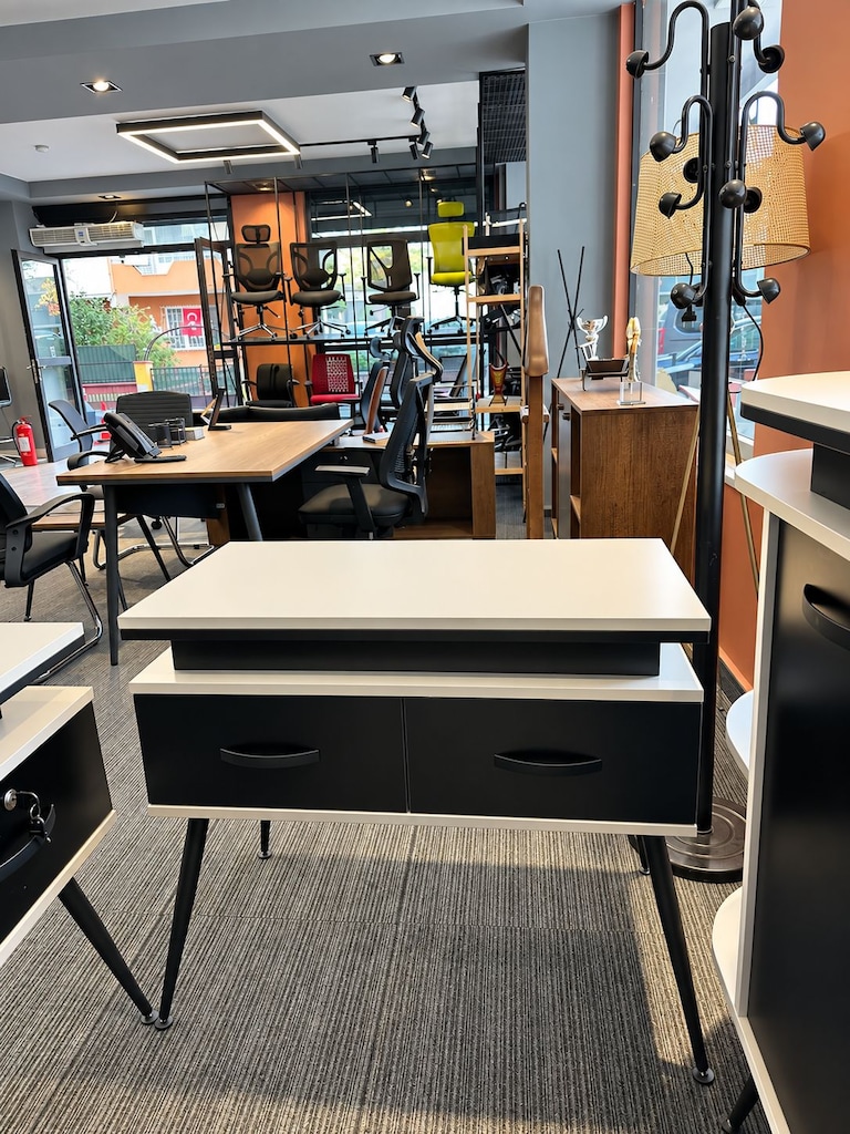 KLAS OFİS ÜSKÜDAR 200x85 cm KUM BEJİ SİYAH YÖNETİCİ TAKIMI - 6