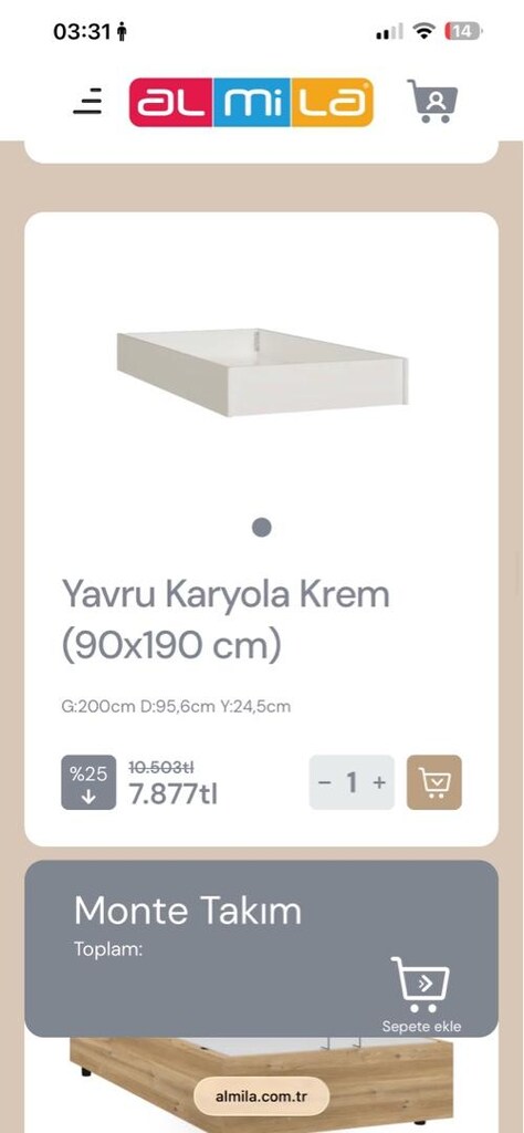 yavru yataklı almila marka yatak - 6