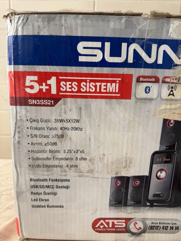 SIFIR KAPALI KUTU - Sunny SN3SS21 5+1 Bluetooth Ses Sistemi - 2