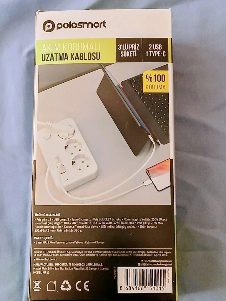uzatma kablosu 2 mt+2 usb+ 1tybe c giriş - 3