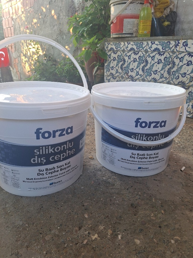 sıfır ürün 20 kg bianka marka dış cephe boyası beyaz renk - 2